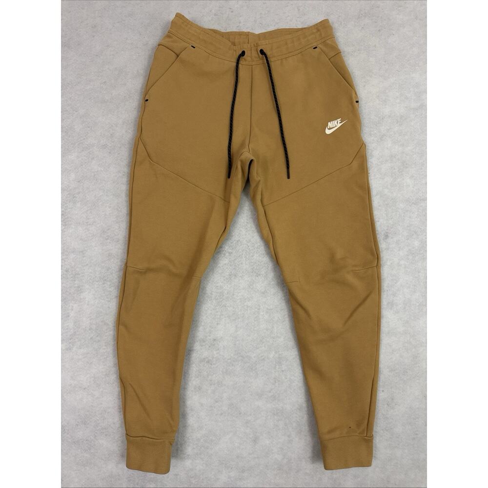 Nike Tech Fleece Jogger Mens Small Yellow Slim Tapered Zip Pocket CU4495-722